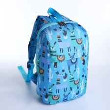 Baby backpack on lightning, 2 outer pockets, blue color