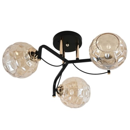Lamp ceiling economy light 10081/3bk+FGD TeA, 3x60W, E27, 22x42x42 cm
