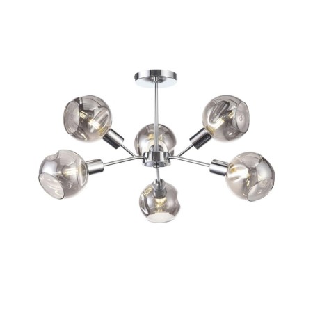Ceiling EVOLUCE lamp. Sle155102-06. Gentore. 6x60 watts, E14, 65x65x35.5 cm, chromium color