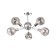 Ceiling EVOLUCE lamp. Sle155102-06. Gentore. 6x60 watts, E14, 65x65x35.5 cm, chromium color