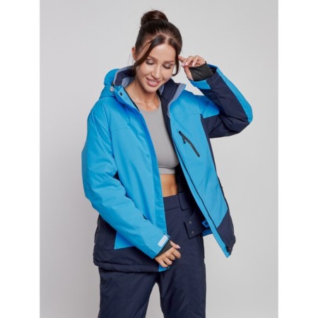 Ski jacket female winter, size 60, blue color-9
