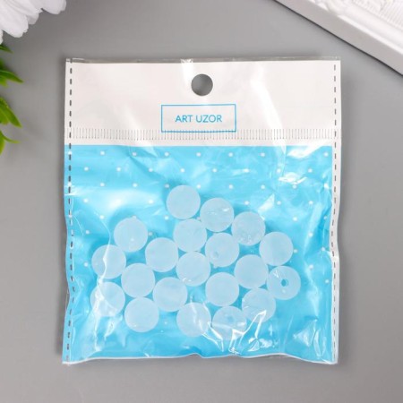 Beads for creativity plastic "White Smoke" matte set 20 g 1.2x1.2 cm-4