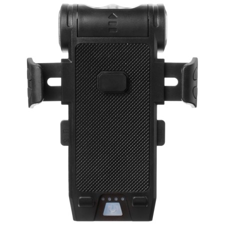 Holder for a steering wheel for a phone with functions: flashlight, sound signal, Power Bank-7