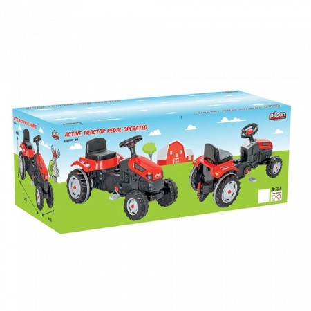 Pedal tractor, red color-3