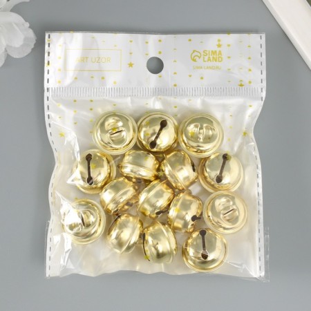 Set of decor for creativity "Bells Gold" set of 15 pcs 1x2x2 cm-5