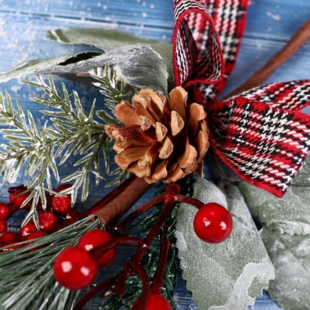 Decor "Winter charm" berry berries needles bow, 28 cm-1