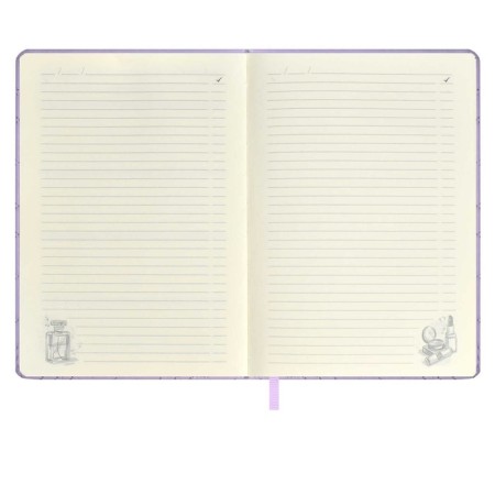 Leduced A5 Diary, 164 Escalada sheets, fingered binding with foam, artificial leather "Laika", glassy line, cream offset 70 g/m², lilac-7