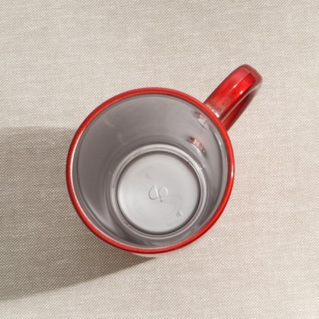 Glass mug, 340 ml, color red metallic-1