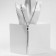 The necklace "thread" rectangles, white color in silver, 70 cm
