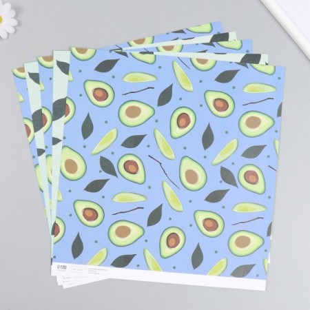 Scrapbooking paper bilateral "avocado" density 180 g 30.5x32 cm-3