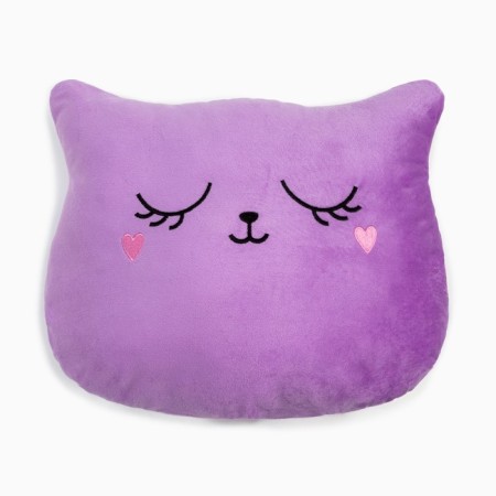 Decorative Ethel Pillow "Cat", purple color, 48x38cm, velor, 100% polyester