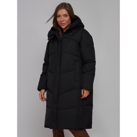 Coat insulated winter female, size 50, black color-9