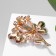 Brooch "Flower" Trilister, pink color in gold