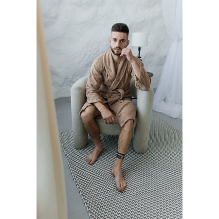 Tainted male bathrobe, size 46, cappuccino color-7