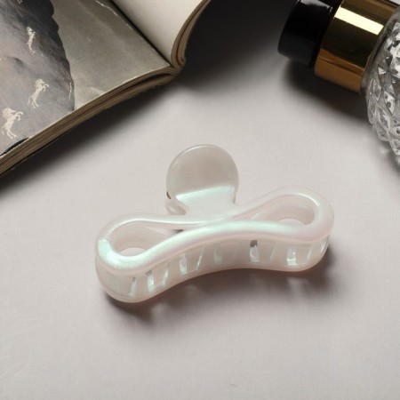 Hair crab "pearl" bend, 7 cm, white