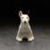 Porcelain figurine "Bul terrier", white, 6 cm