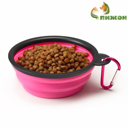Silicone bowl, folding, 250 ml, 13 cm, pink 6253509