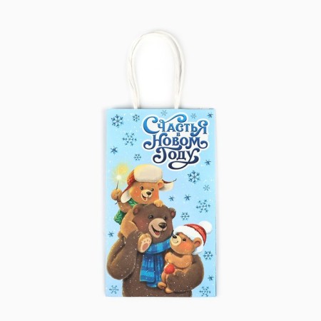 Package Gift New Year's craft "Happiness in the New Year", 12 x 9 x 21 cm, New Year-3