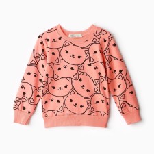 Sweatshirt for girls, coral color, height 122 cm