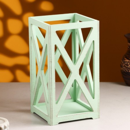 Kashpo wooden 14 × 14 × 26 cm "Lantern High-tech Provence", olive