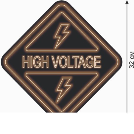 Decorative sign (poster) "High voltage" 32x32 cm, plastic-1