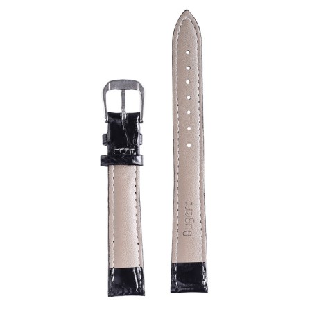 Bugert watch strap 12 mm, genuine leather, l = 20 cm, black, the texture of the crocodile-2