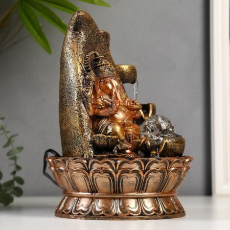 The desktop fountain from the network, the backlight "Ganesha at the rock" 28x20x20 cm-2