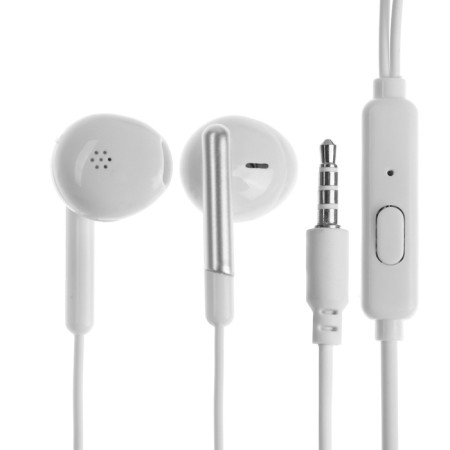 R-8 headphones, wired, inserts, microphone, 1 m, jack 3.5 mm, white
