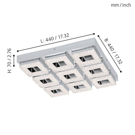 Fratelo lamp, 9x4W LED, 3000K, 3600LM, chromium color-2