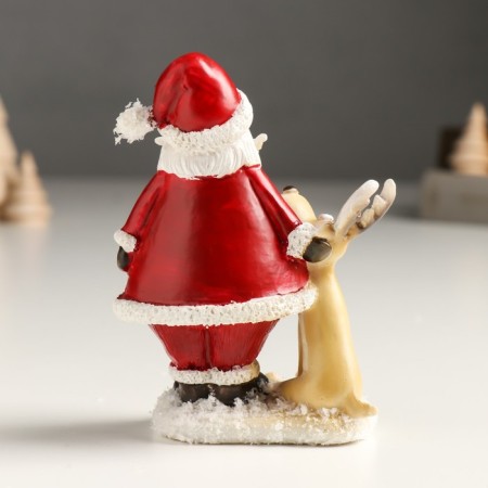 Souvenir Polystone "Grandfather Frost in red caftan and moos" 4x7x11 cm-2