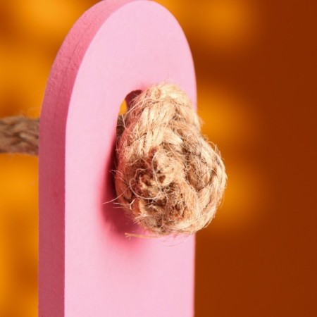 Kashpo wooden 25.5 × 15 × 30 cm "arom", handle rope, pink coral-4