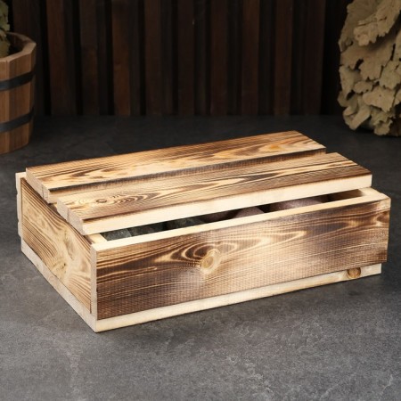 Bath stone "duet", "red-black", raspberry quartzite and olivin box 10 kg-6