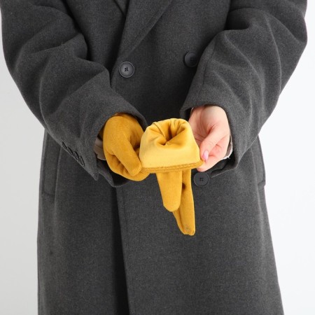 Gloves are female, dimensionless, without insulation, mustard color-5
