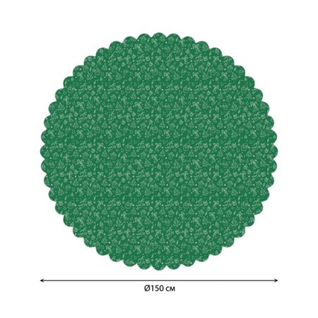 Green funny tablecloth, round, Saten, d = 150 cm-1