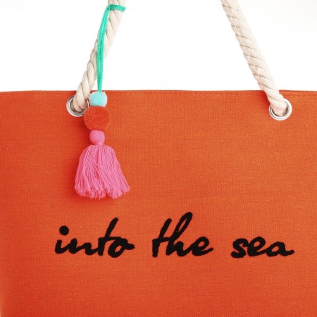 Bag Women's Beach Into the Sea, 50x34.5x14 cm, orange color-3