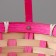 Wicker basket, 21 x 21 x 10/24 cm, bamboo, pink