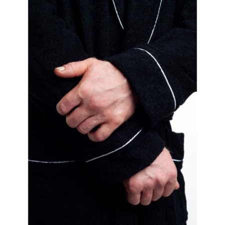 Tainted male bathrobe, size 54, black color-2