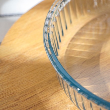 Circle form for baking and baking of the heat -resistant glass Borcam, 1.5 l, corrugated-2