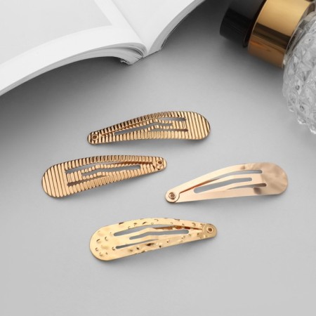Invisibility for hair "openwork" (set of 6 pcs) Assorted, 5 cm, gold-1