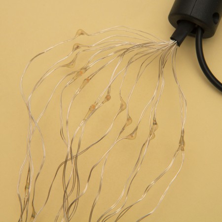 Girlynda "Horse tail" 15 threads of 1.5 m, IP20, silver thread, 225 LED, white glow, 8 modes, 12 V-7
