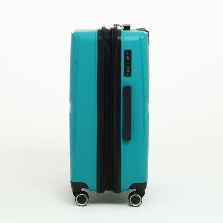 Middle suitcase 24 "on lightning, code lock, 4 wheels, turquoise color-6