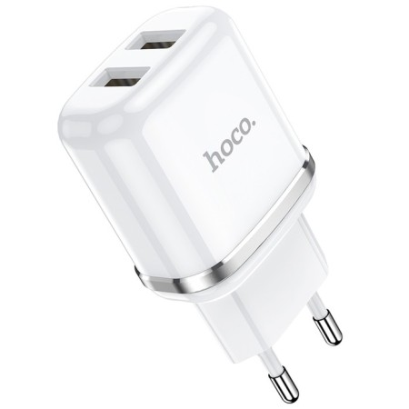 Network charger Hoco N4, 2 USB - 2.4 a, white-1