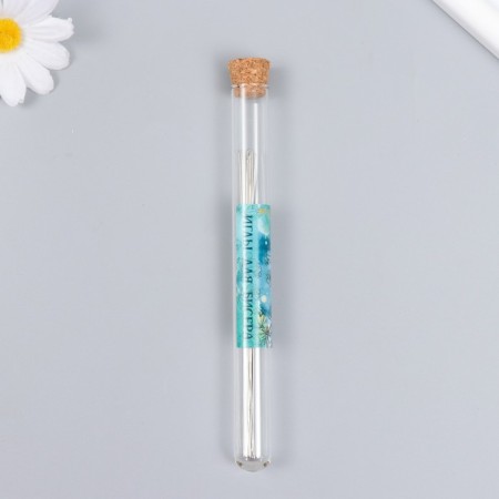 Needles metal for beads in a glass flask thin set 10 pcs Ø 0.45x120 mm 1.5x1.5x14 cm