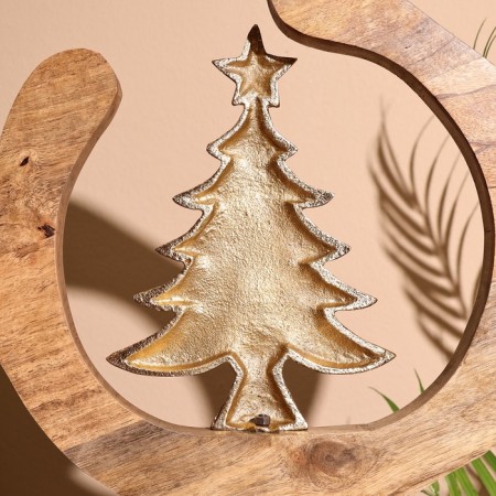 Interior souvenir in the wooden ring "Christmas tree" 33x8x34 cm-3