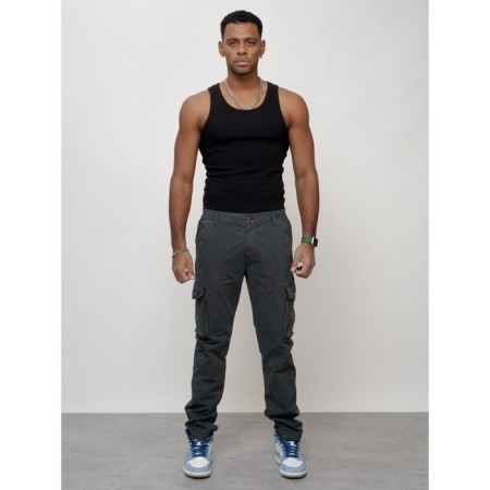 Cargo jeans men, size 44, dark gray color