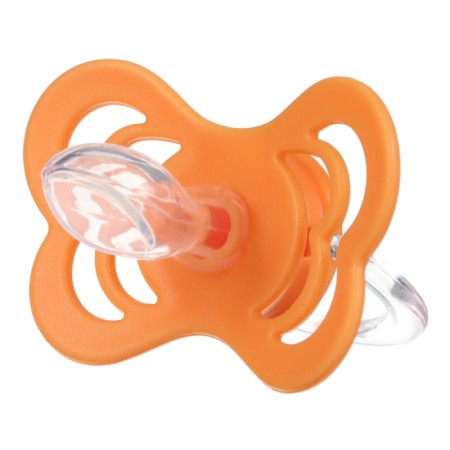 Nipple - orthodontic dummy, silicone, +6 months, with the holder Orange color-5