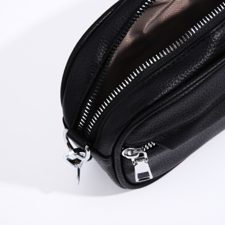 Bag Cross-Bodi with a zipper, black color-5