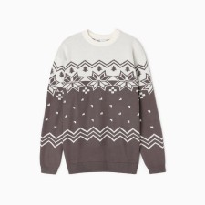 New Year. Knitted children's kaptan scandinavia size 34 (122-128 cm), gray