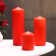 Set of candles - cylinders 3B1 (6x14 cm, 6x19 cm, 6x8.5 cm), red