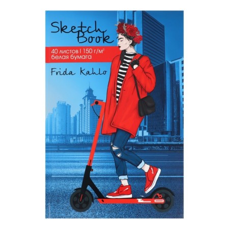 A4 sketchbook, 40 sheets "Frida", hard cover, matte lamination, Twin Lac, block 150 g/m²